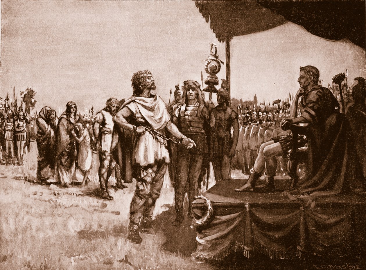 Caractacus before Claudius, illustrazione da "Hutchinson