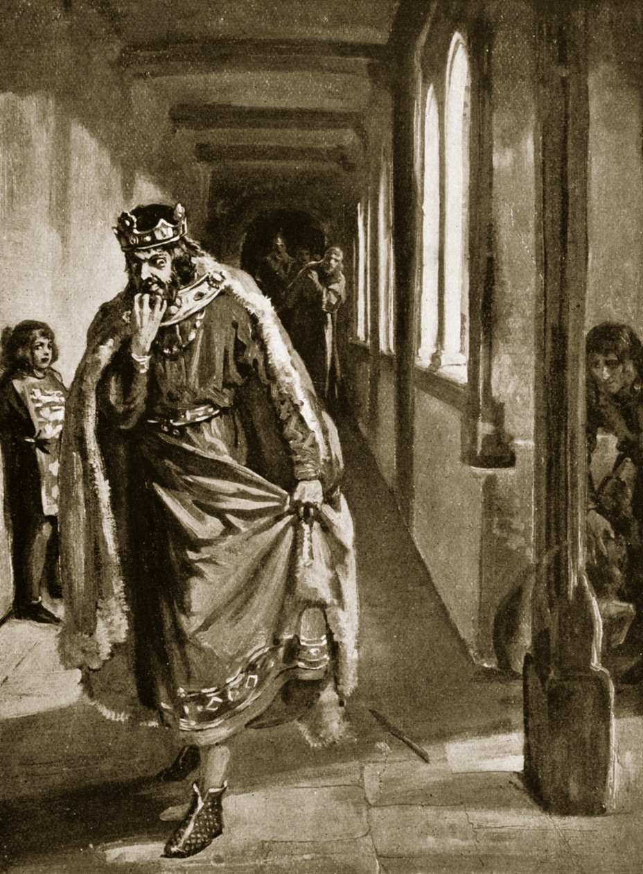 La furia di Giovanni per la firma della Magna Carta, illustrazione da "Hutchinson