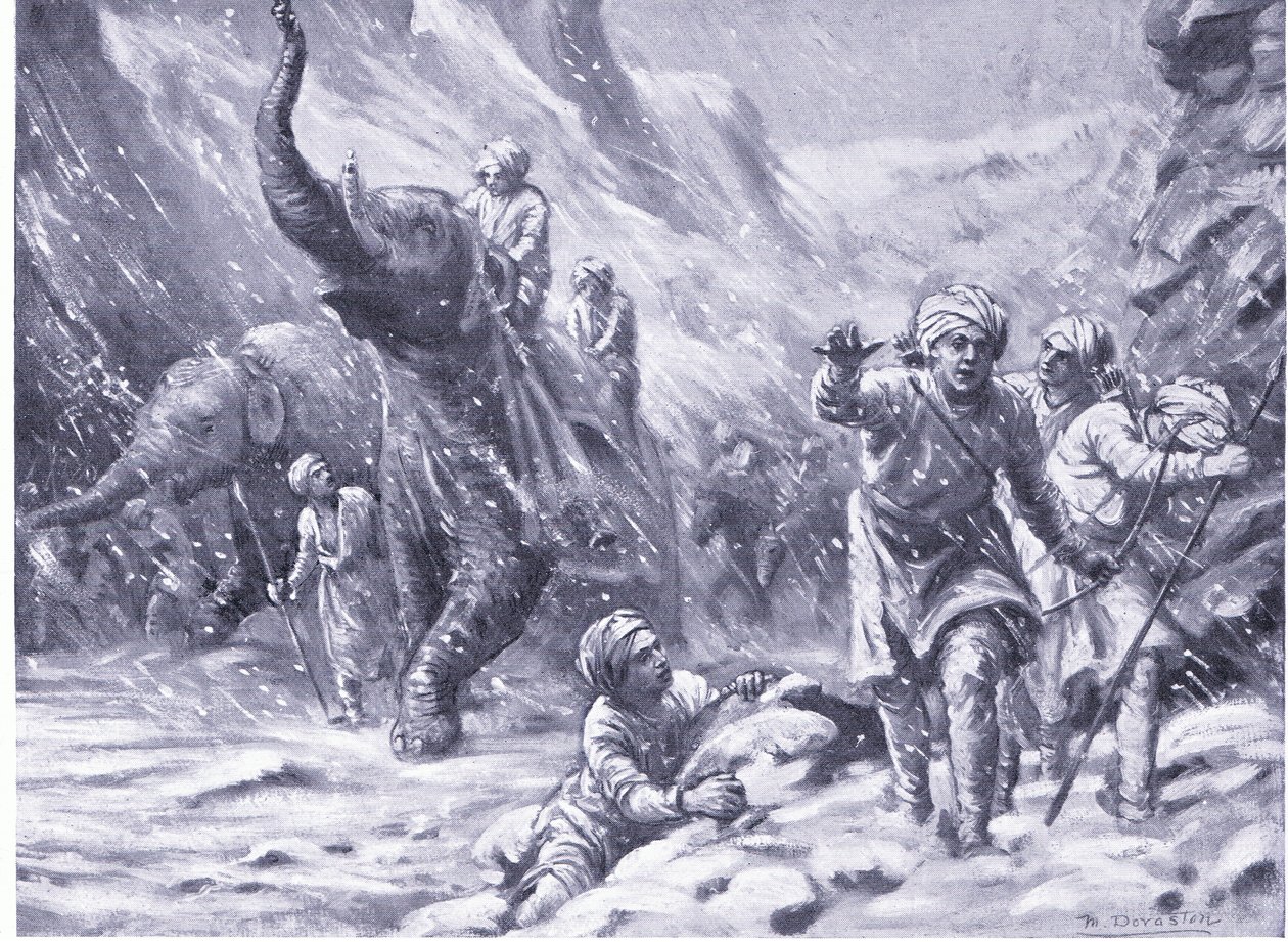 Il primo successo di Mahmud di Ghazni 1000 d.C. (litografia) da Margaret Dovaston