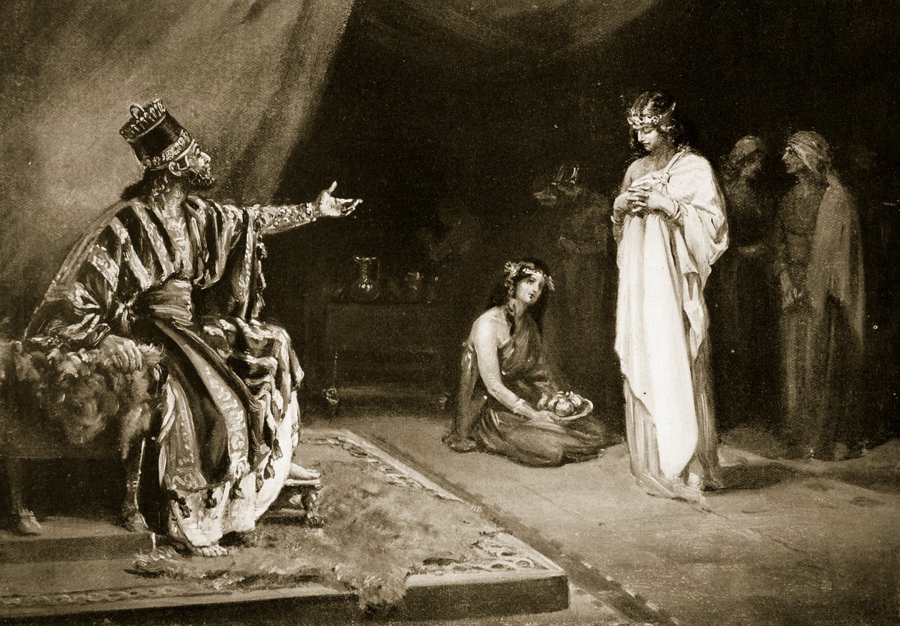 Matrimonio della principessa assira con Kara-Indash, re di Babilonia, illustrazione da 