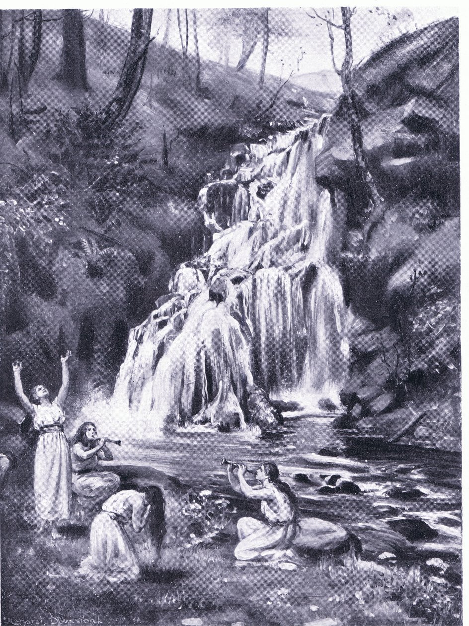 Fanciulle fenicie in lutto per la perdita di Adone (litografia) da Margaret Dovaston