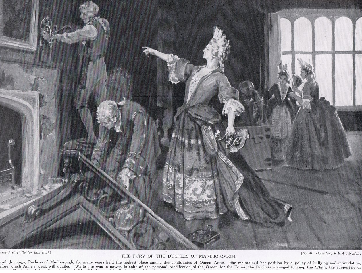 La furia della duchessa di Marlborough, 1910 circa (litografia) da Margaret Dovaston