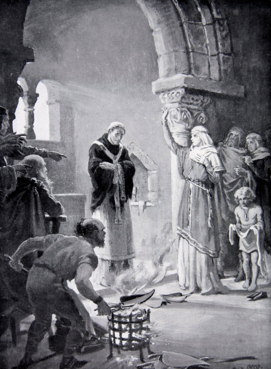 Il giudizio dei nove vomeri, illustrazione da "Storia della nazione" (litografia) da Margaret Dovaston