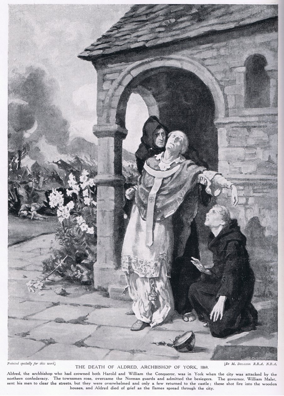 La morte di Aldred, arcivescovo di York AD1069 da Margaret Dovaston