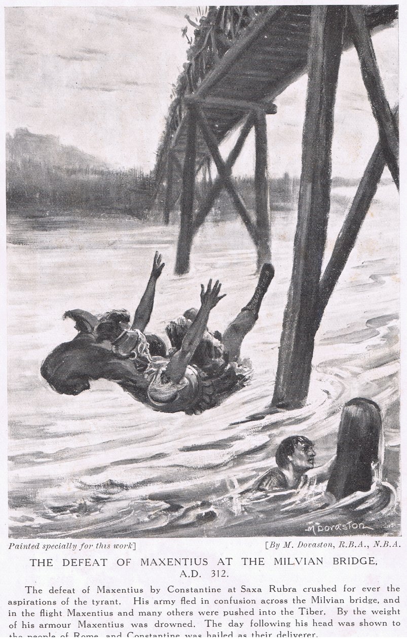 La sconfitta di Massenzio a Ponte Milvio nel 312 d.C. da Margaret Dovaston