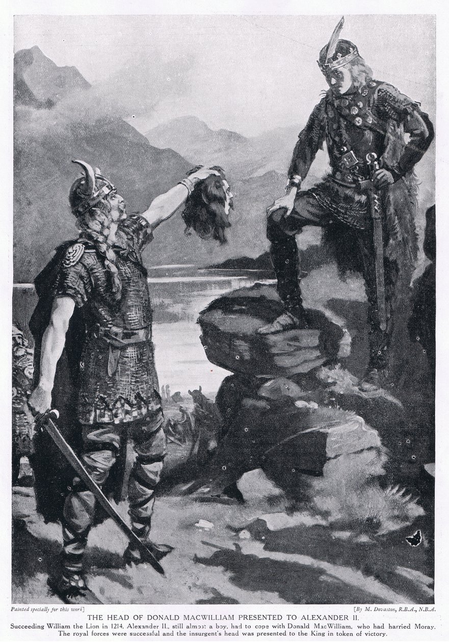 La testa di Donald MacWilliam presentata ad Alessandro II AD1214 da Margaret Dovaston