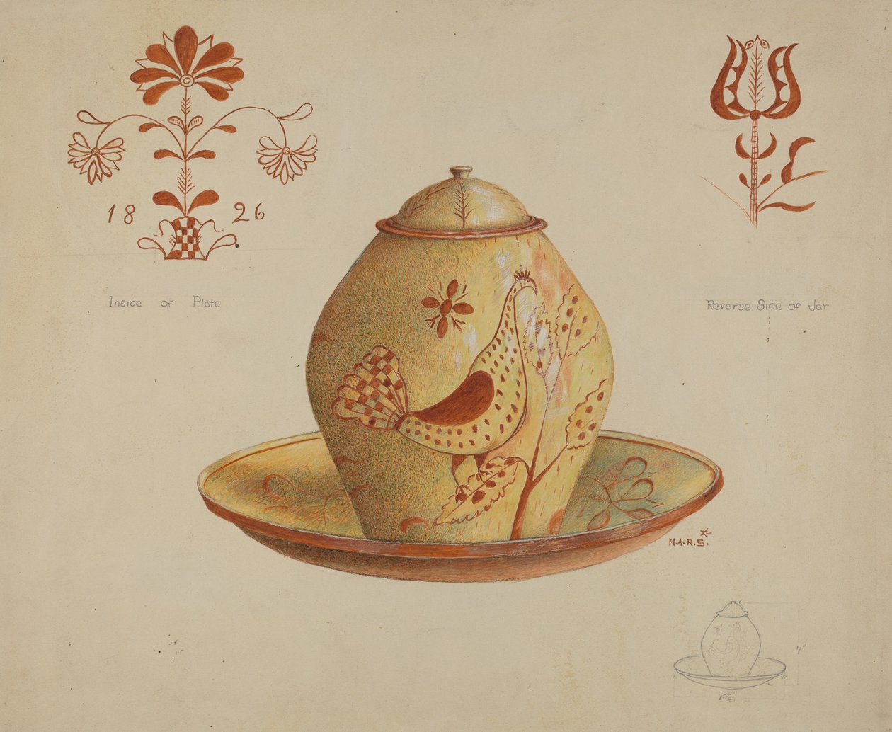 Vaso coperto tedesco della Pennsylvania da Margaret Stottlemeyer