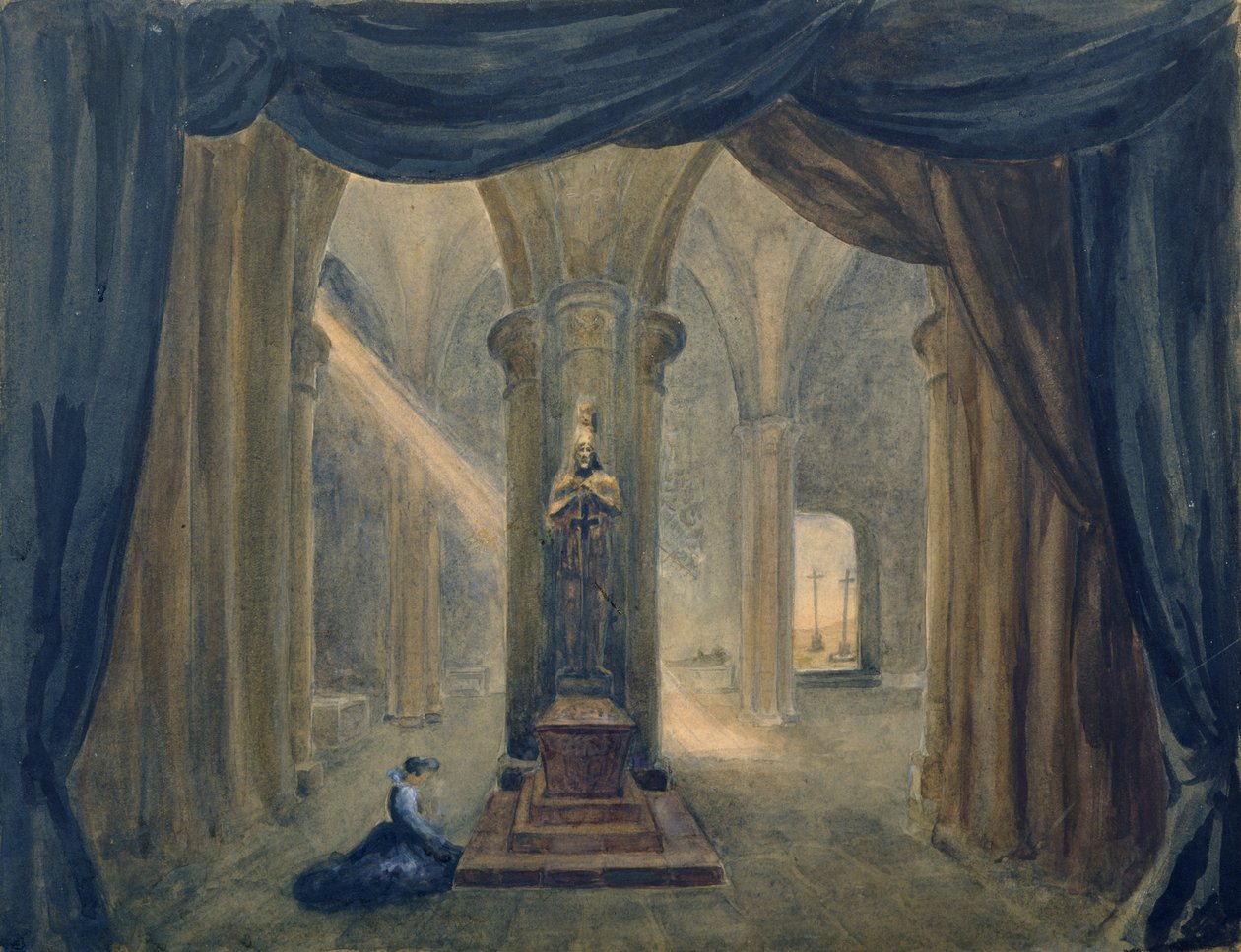 Scenografia per "Il convitato di pietra" di Alexander Dargomyzhsky da Margarita Genrichovna Genke Shifrina
