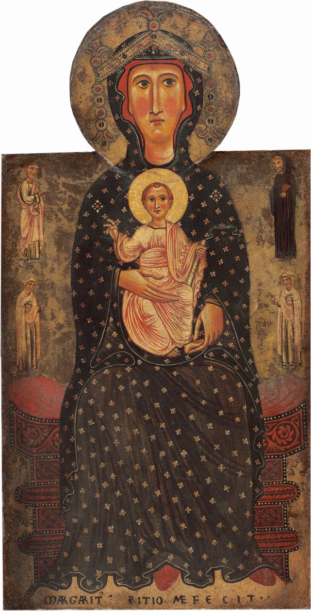 Madonna col Bambino in trono con quattro santi da Margaritone d
