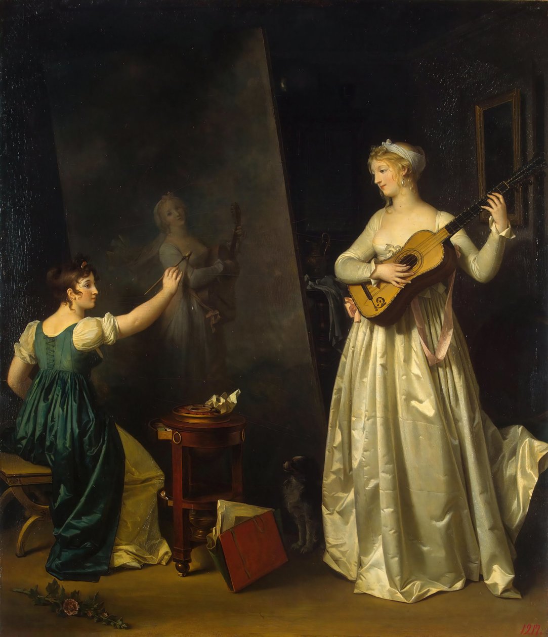 Artista che dipinge un ritratto di un musicista, 1790s da Marguerite Gerard