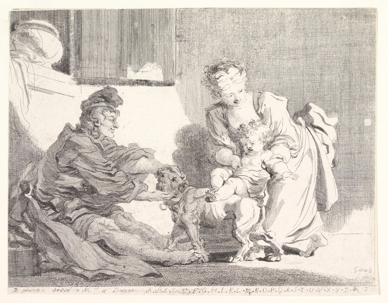 Il bambino e il bulldog, 1778 da Marguerite Gerard