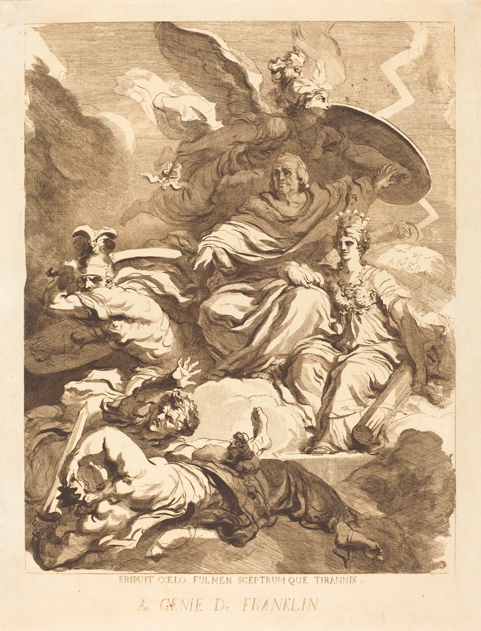 Il Genio di Franklin da Marguerite Gérard after Jean Honoré Fragonard