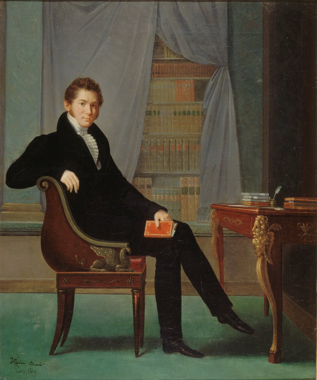 Ritratto di Jacques-François Ancelot 1794-1854, 1819 da Marguerite Louise Virginie Ancelot