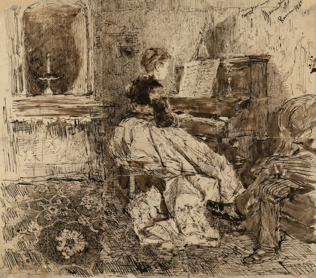 Cecilia de Madrazo suona il pianoforte da Marià Fortuny Marsal