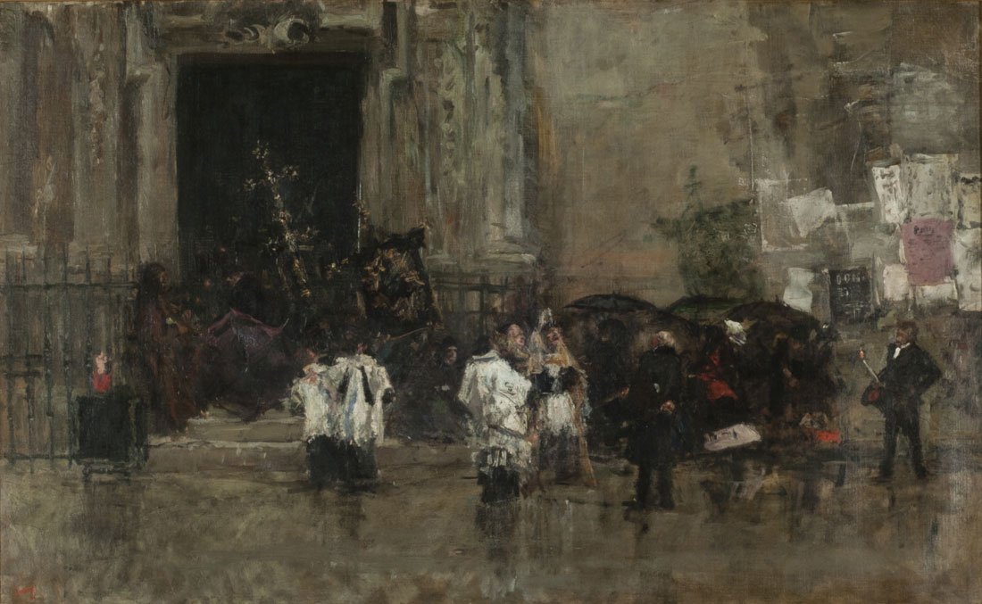 La processione sorpresa dalla pioggia da Marià Fortuny