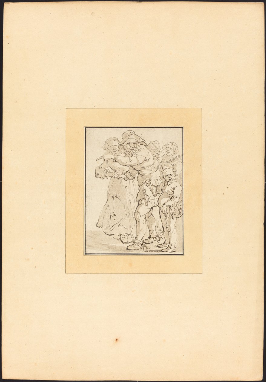 Vecchio che indica a sinistra da Maria Catharina Prestel after Adriaen Pietersz van de Venne