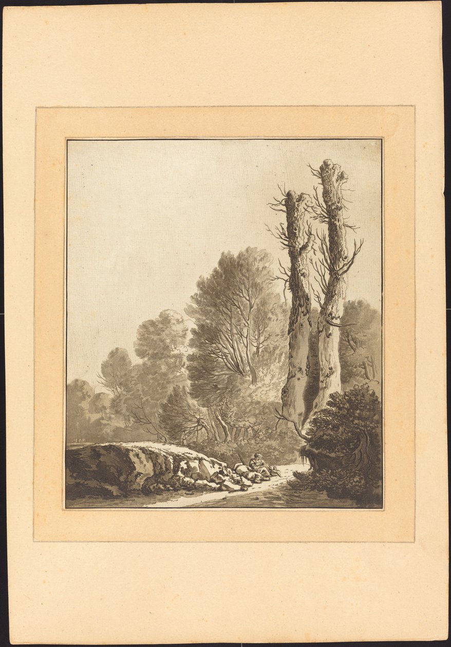 Paesaggio con Due Alberi da Maria Catharina Prestel after Herman Saftleven