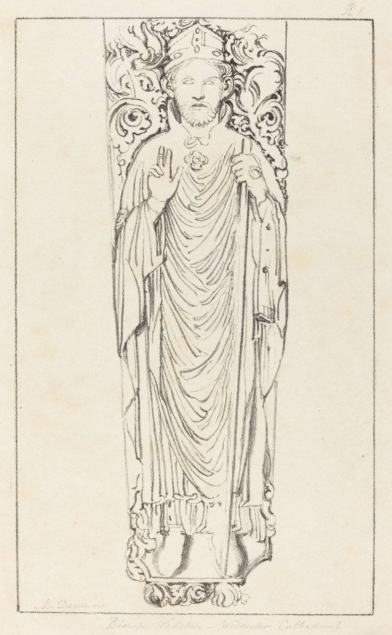 Vescovo Wulstan, nella cattedrale di Worcester da Maria Denman after John Flaxman