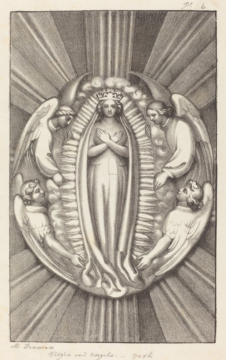 Vergine e angeli, una chiave di volta a York da Maria Denman after John Flaxman