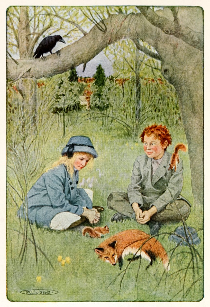 "It seemed scarcely bearable to leave such delightfulness" da Il giardino segreto di Frances Hodgson Burnett (1849-1924) da Maria Louise Kirk