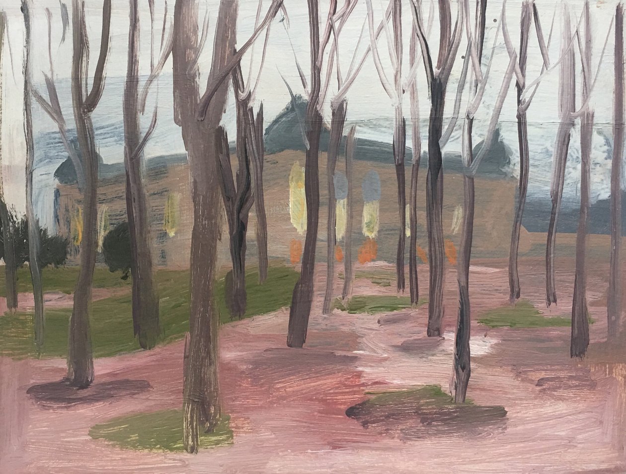 Il Petit Palais in inverno II, 2019 (olio su carta) da Maria Magenta