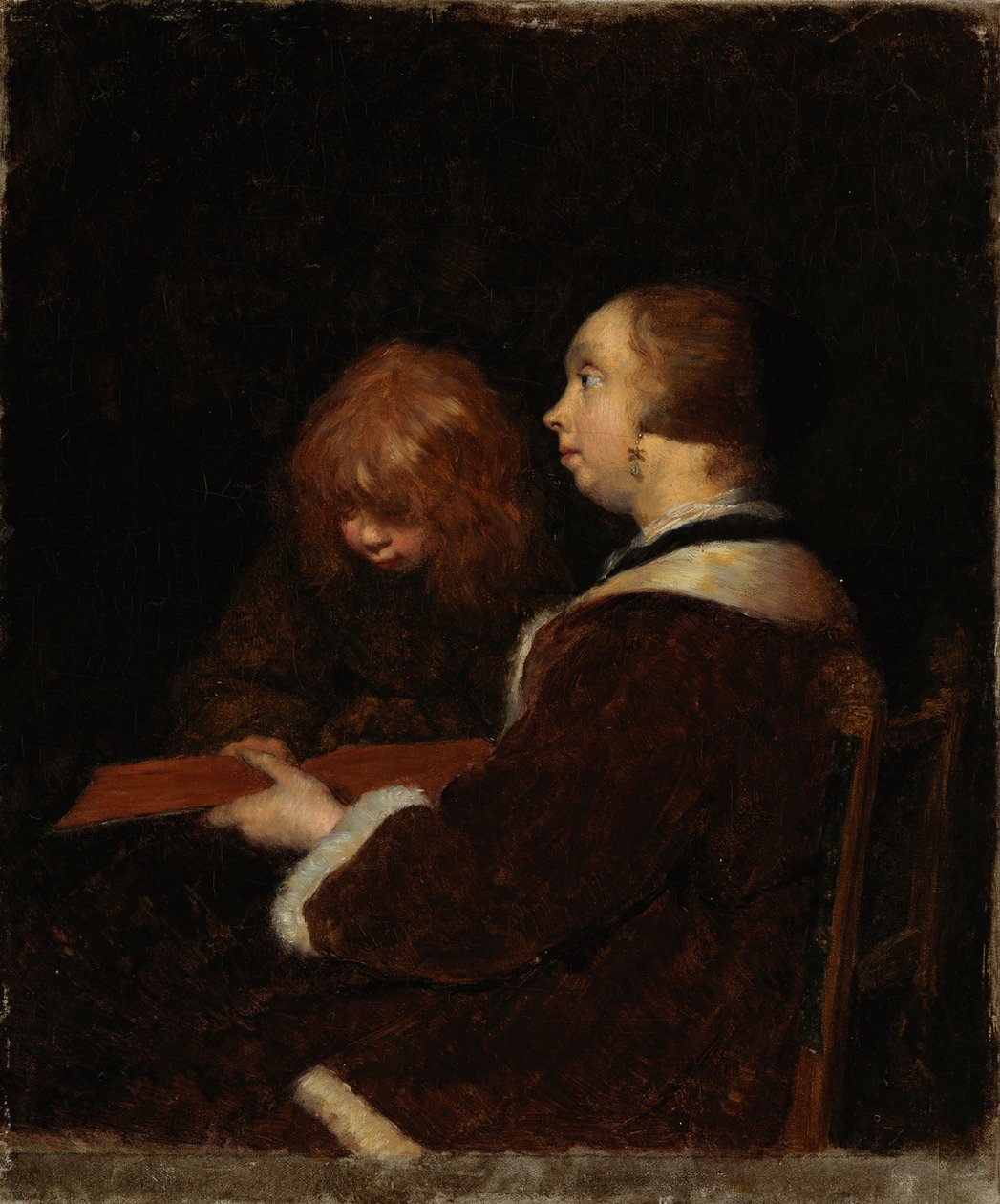 La lezione di lettura, copia da Ter Borch da Maria Wiik