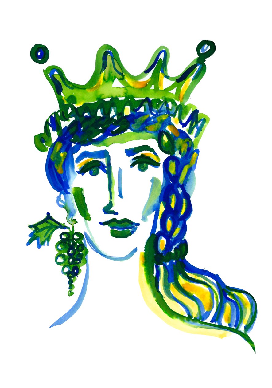 Treccia di testa siciliana, 2017 (acquerello, inchiostro su carta) da Marianna Kulukundis