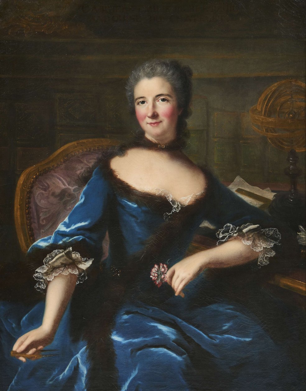 Ritratto di Gabrielle Émilie Le Tonnelier de Breteuil, marchesa du Châtelet, 1706-1749, ca 1748 da Marianne Loir