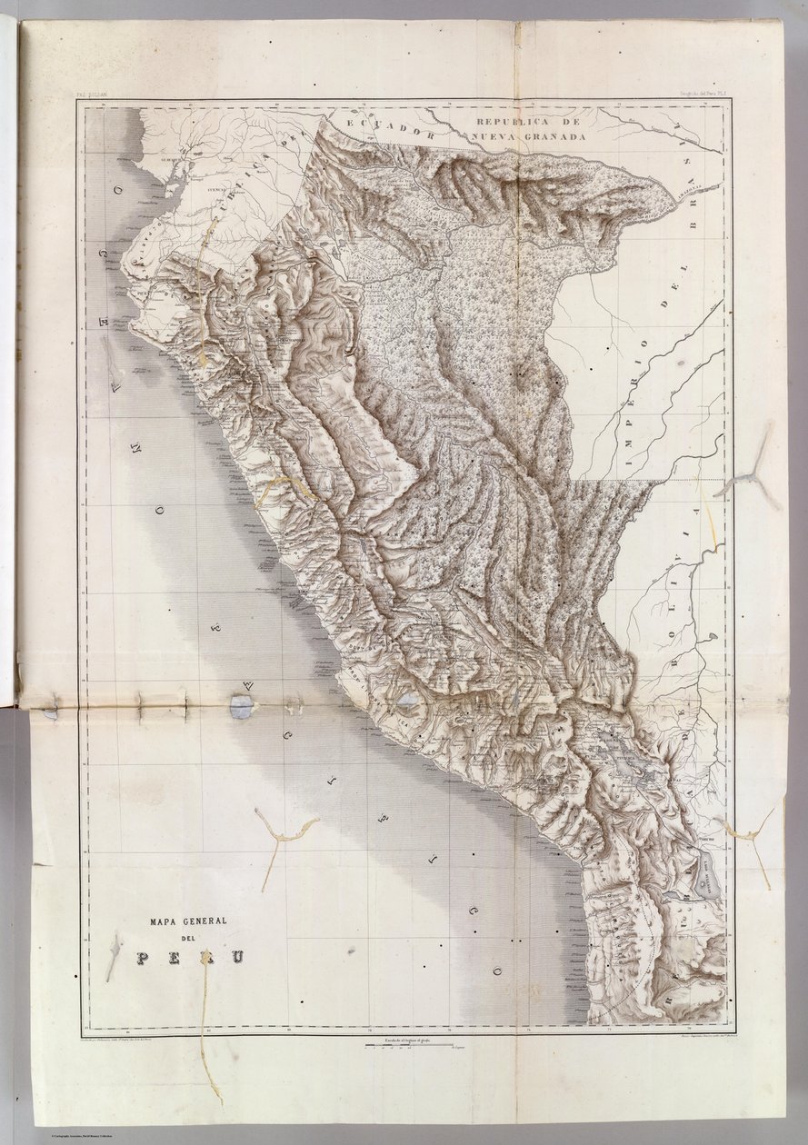 Mappa Generale del Perù, 1865 da Mariano Felipe Paz Soldan