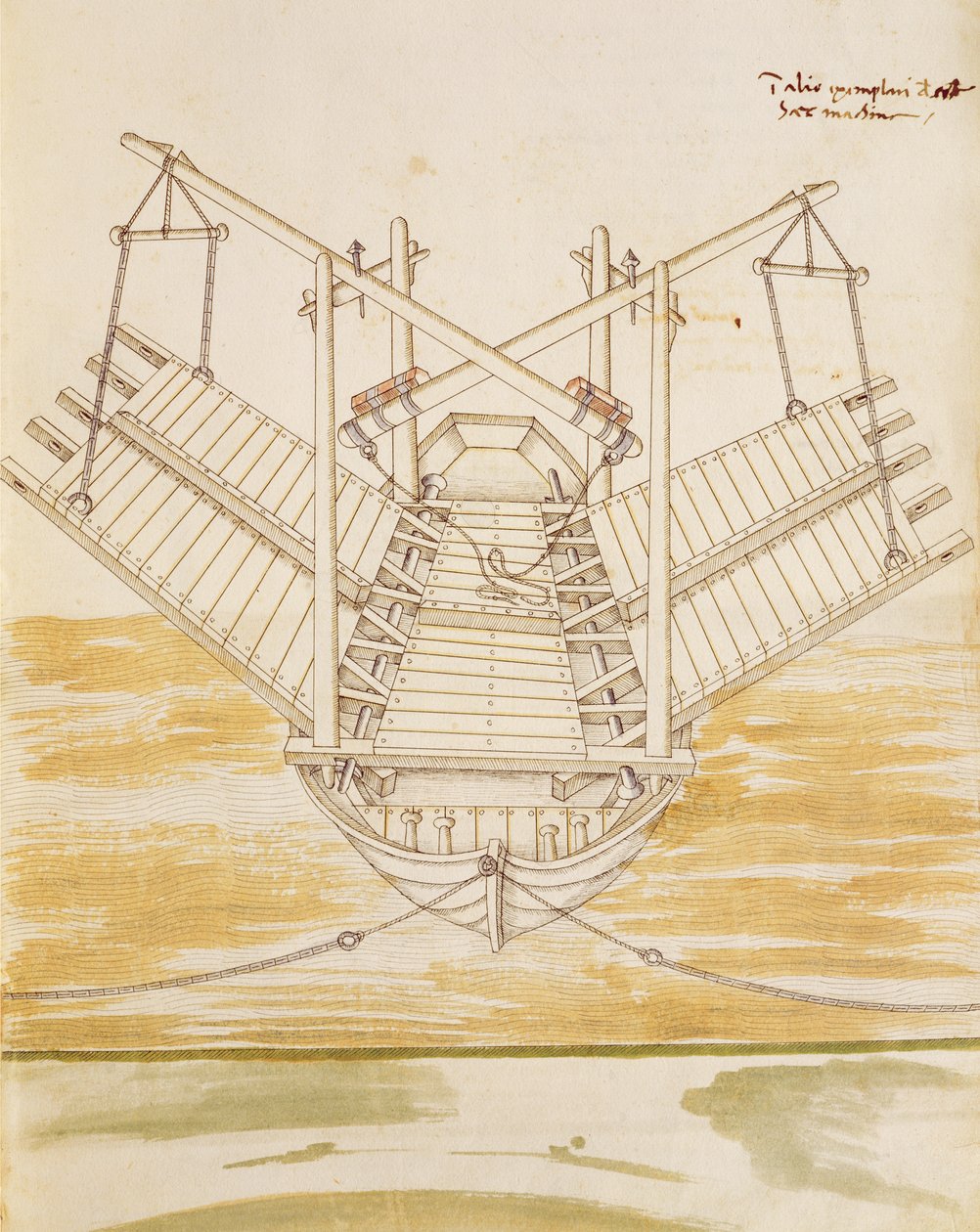 Progetto per una nave da guerra, illustrazione da 