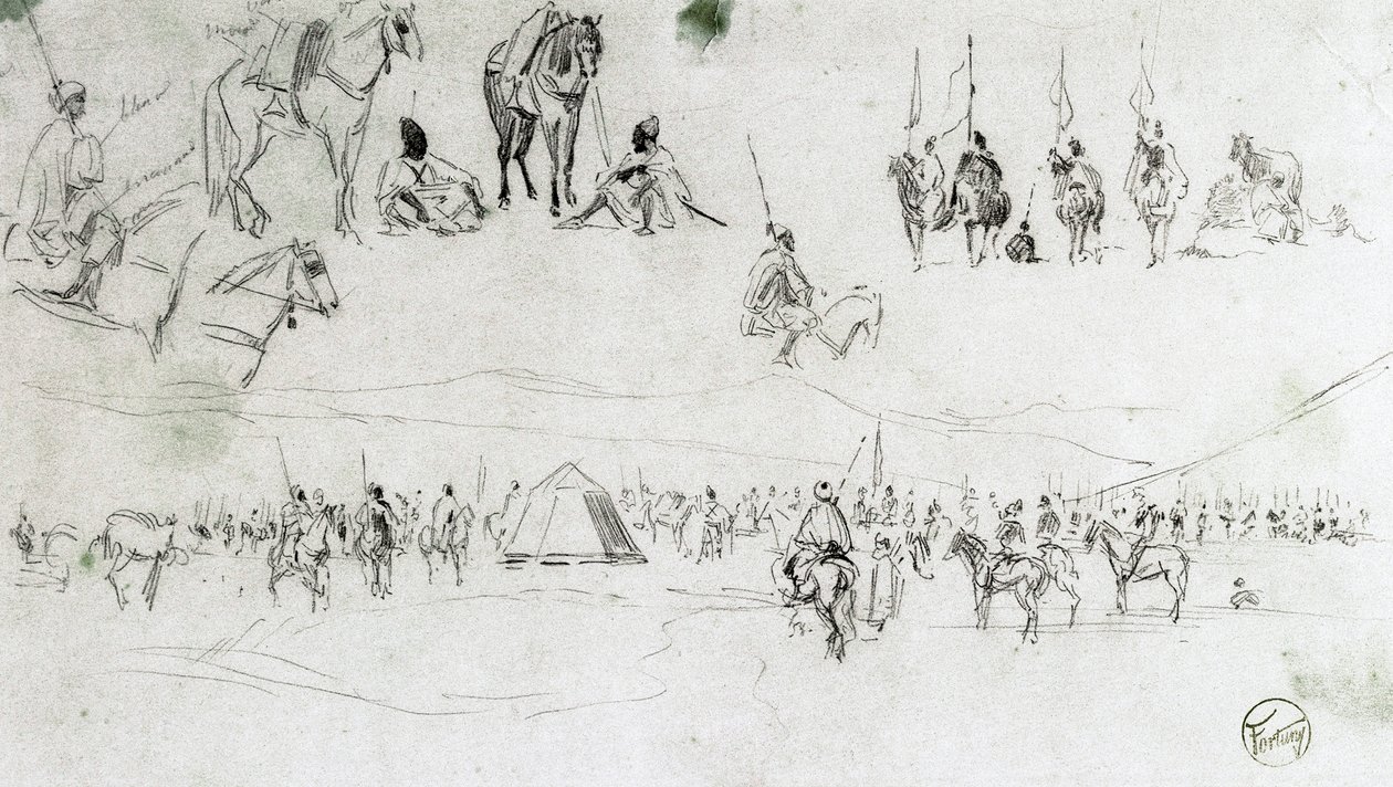 Paesaggio con militari spagnoli e mori da Mariano Fortuny y Marsal