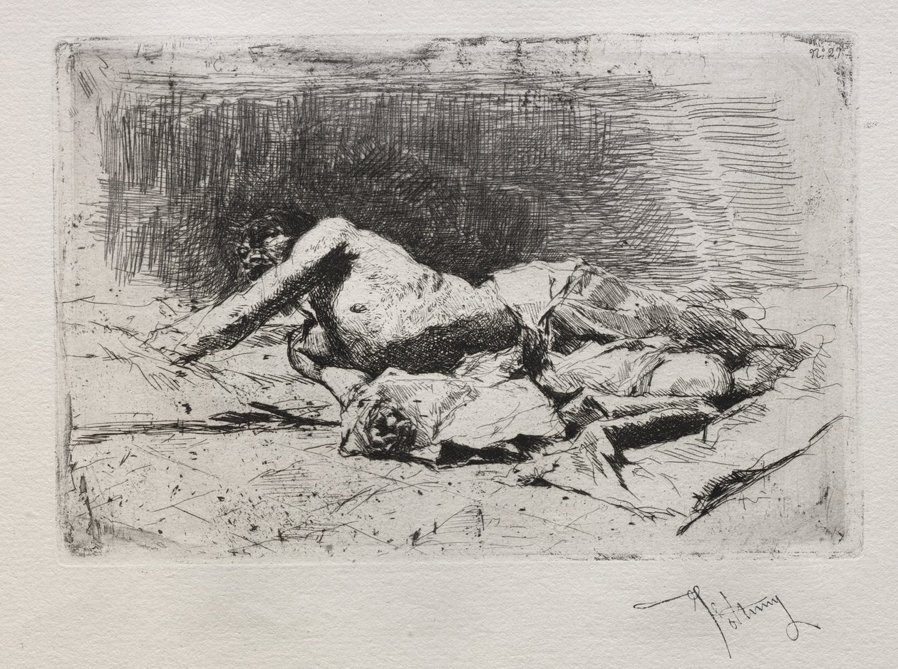 Uomo che rotola a terra da Mariano Fortuny y Marsal