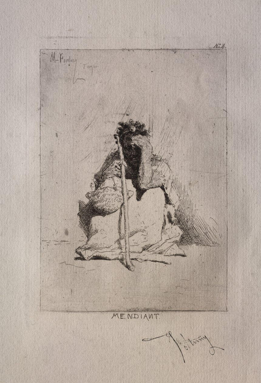 Mendicante accovacciato da Mariano Fortuny y Carbó