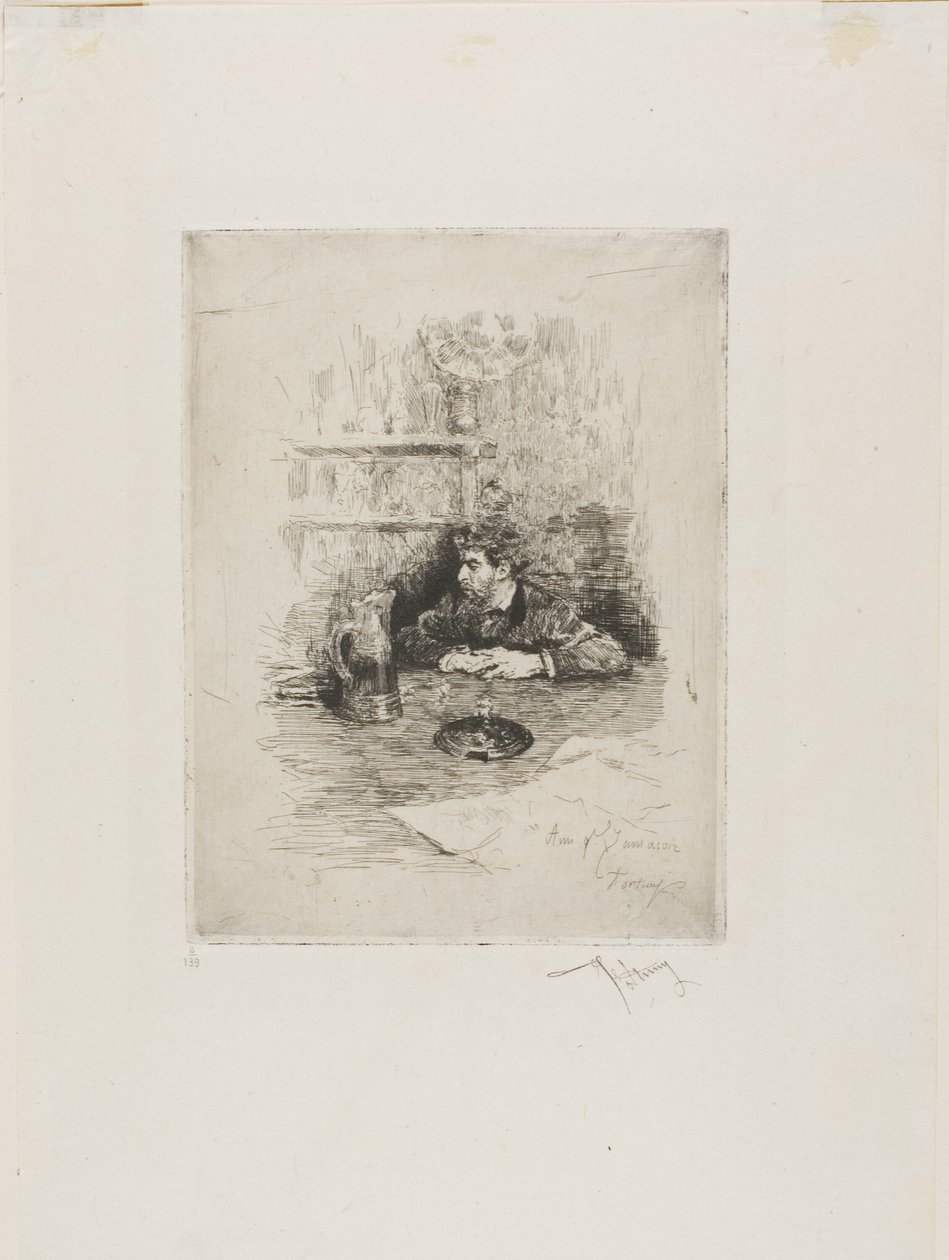 Ritratto di Eduardo Zamaçois, pittore spagnolo da Mariano Fortuny y Marsal