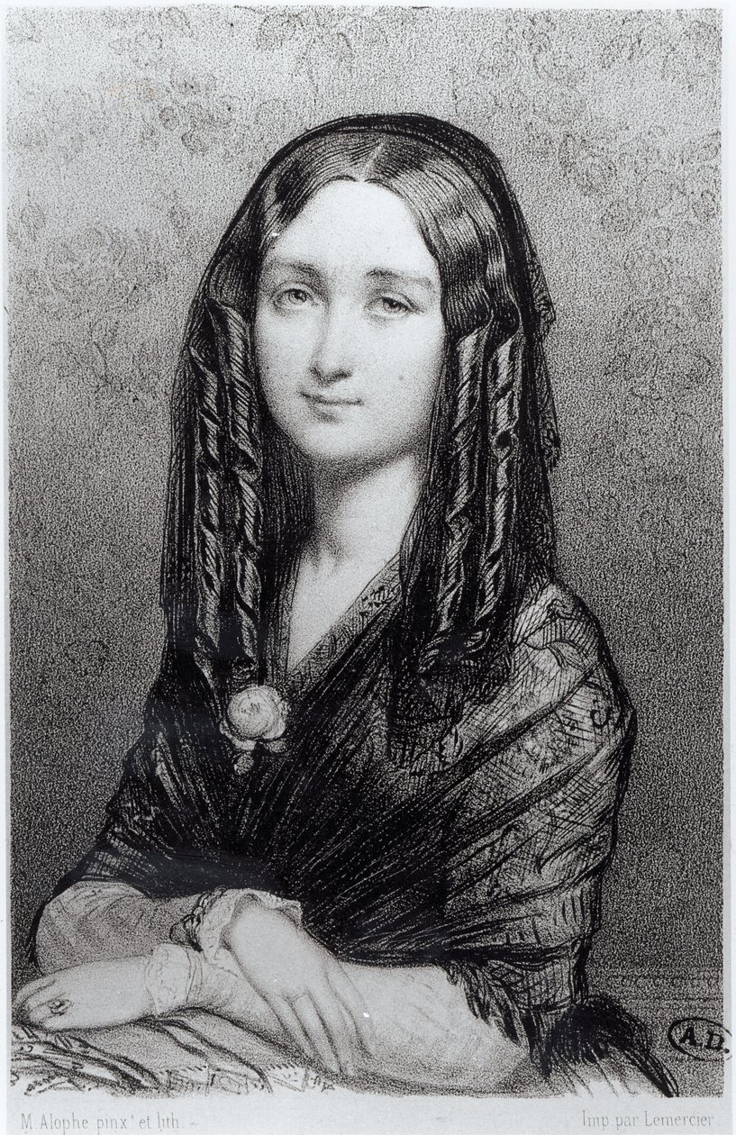 Ritratto di Louise Colet, 1844 da Marie Alexandre Alophe