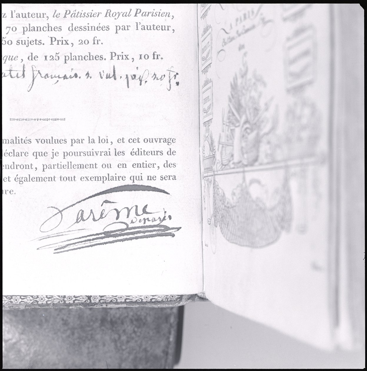 Firma di Marie Antoine Careme (1784-1833) da 