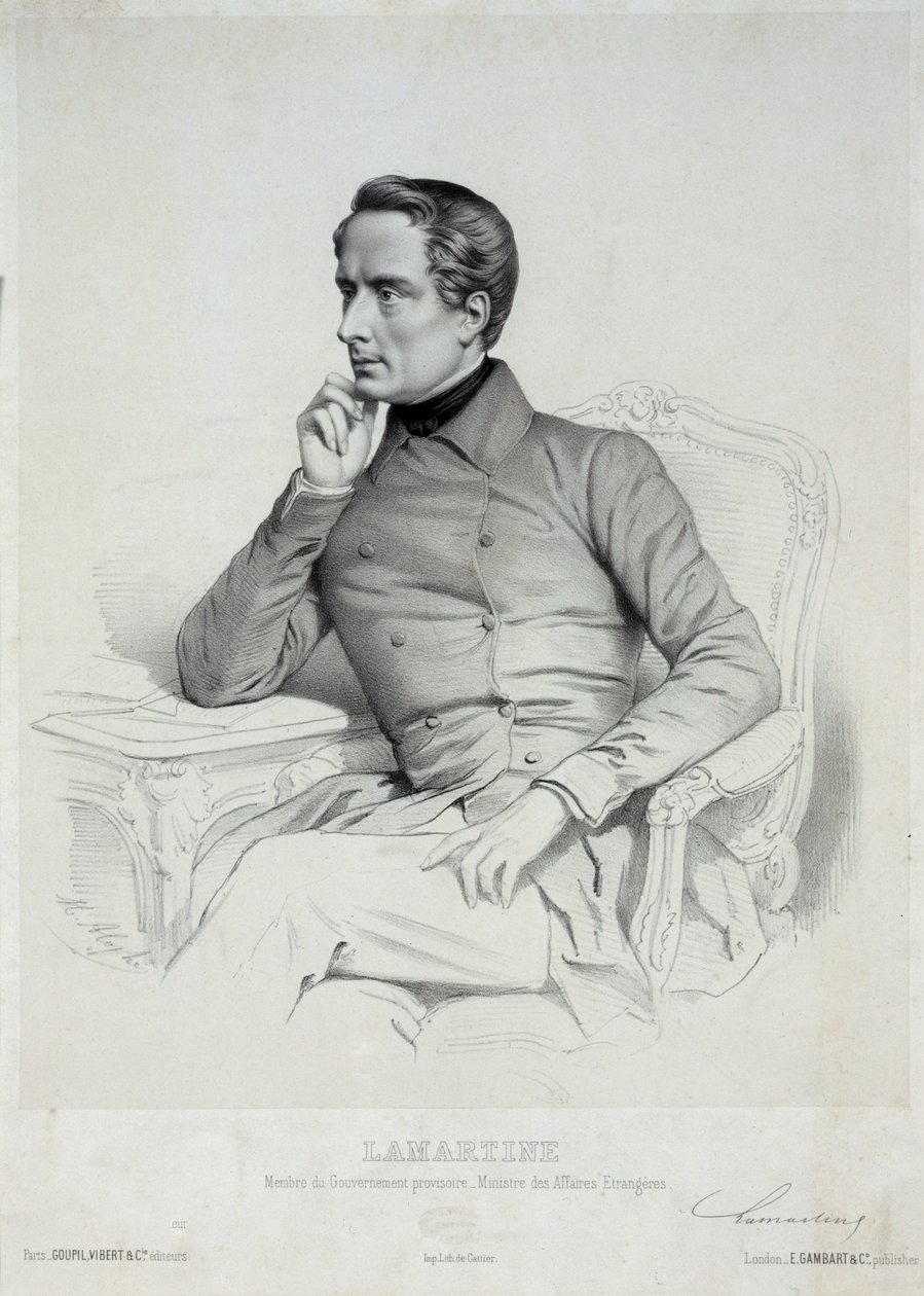 Ritratto di Alphonse de Lamartine 1790-1869 da Marie Alexandre Menut Alophe