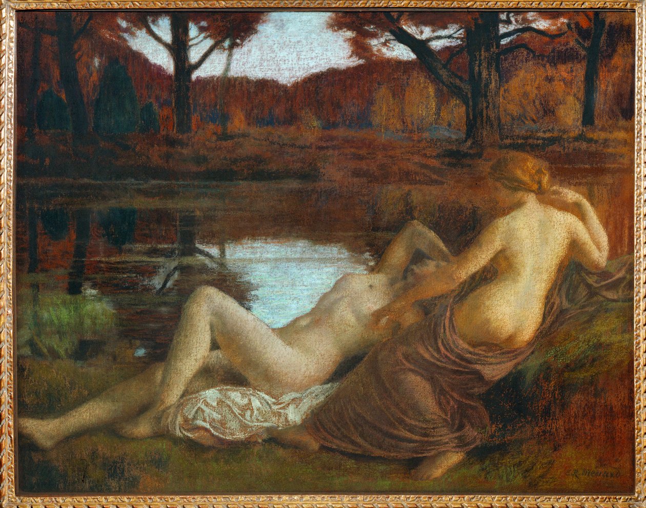 Les Dryades (dipinto su tela) da Marie Auguste Emile Rene Menard