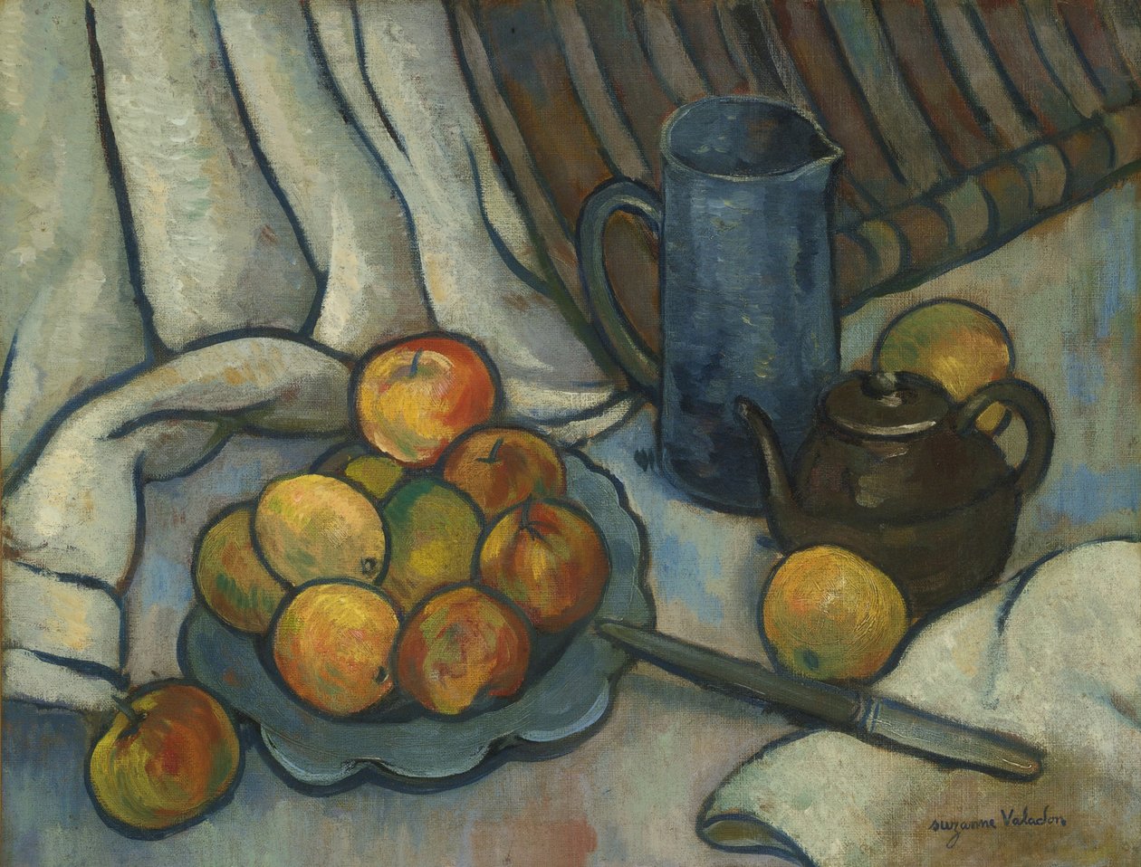 Mele, teiera e brocca, ca 1919 da Marie Clementine (Suzanne) Valadon