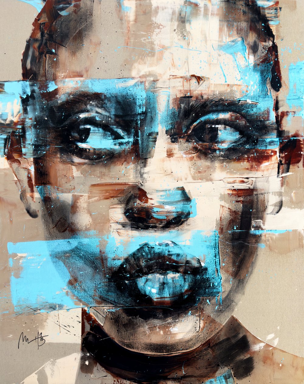 Caught Red-Handed, 2024 (acrilico e olio su tela rovesciata) da Mario Henrique