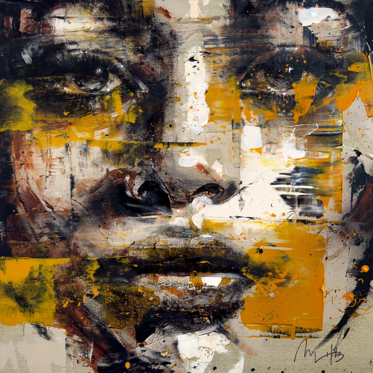 Ocre, 2023 (acrilico e olio su tela rovesciata) da Mario Henrique