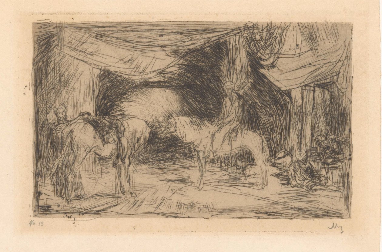 Bazar a Smirne da Marius Bauer (signed by artist)