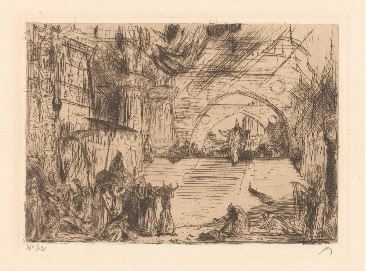 Visita della regina di Saba da Marius Bauer (signed by artist)
