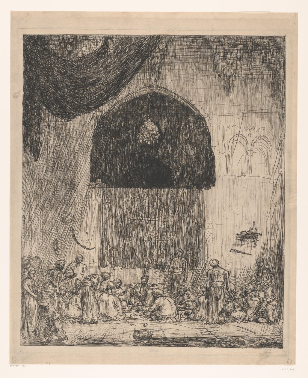 Uomini orientali che mangiano da Marius Bauer (signed by artist)