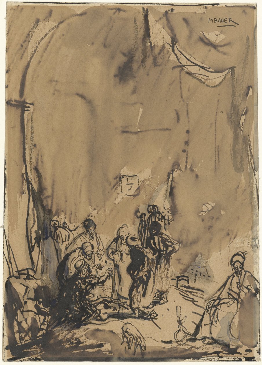 Gruppo di orientali in conversazione animata da Marius Bauer