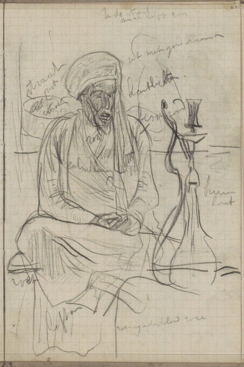 Uomo seduto con narghilè da Marius Bauer