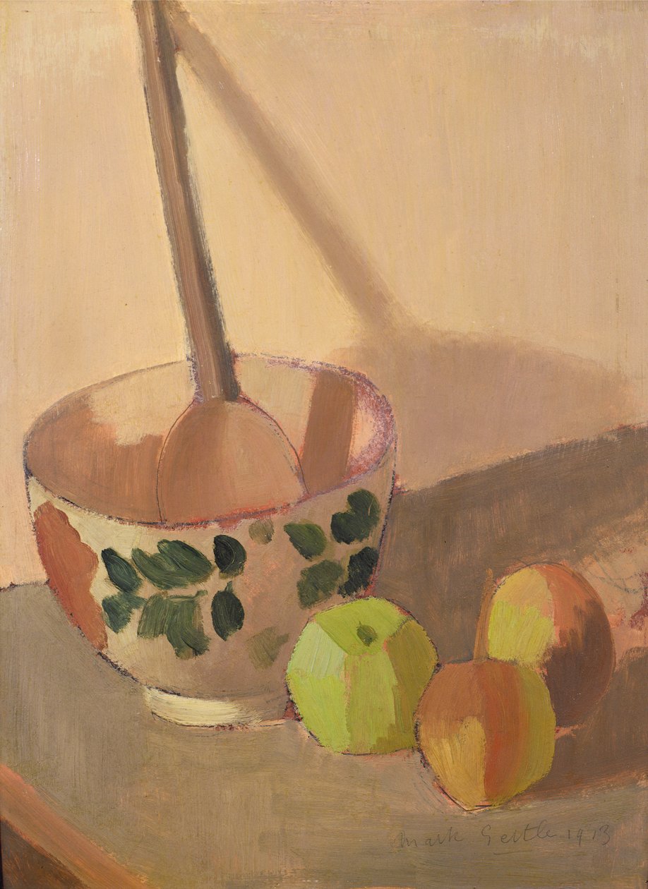 Natura morta con mele e una ciotola da mescolare, 1913 da Mark Gertler