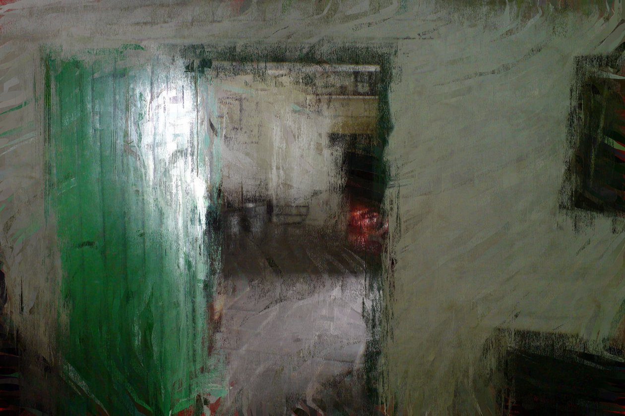 Serie Irish cottage - porta verde (tecnica mista) da Mark Gordon