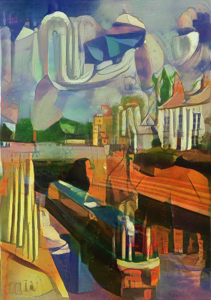 barca sul canale alla chiusa del trent - de chirico da Mark Gordon