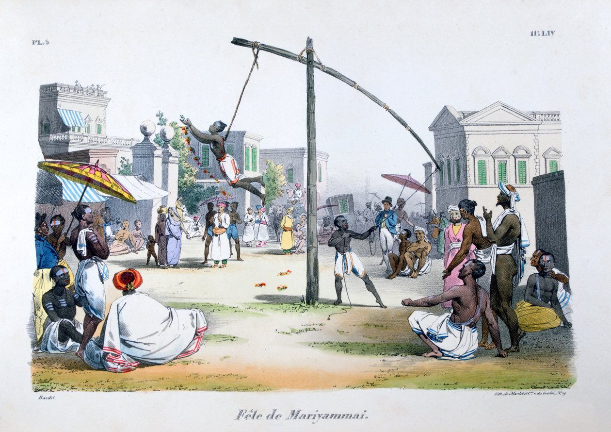 Festival di Mariyamma, o Mariyammai, divinità indù, 1828 da Marlet et Cie